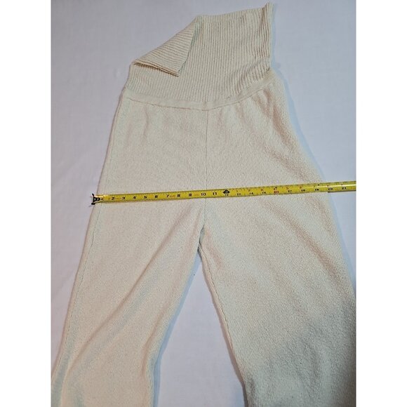 Free People Beach Women Pants Ribbed Knit Foldover Waist Flare Leg Size L - Picture 11 of 16